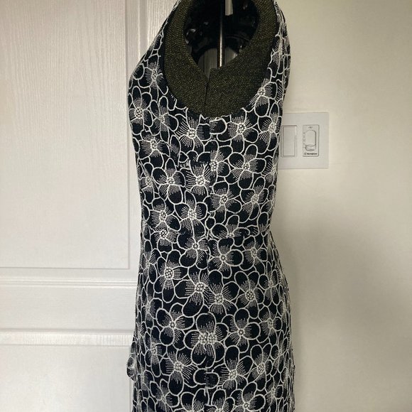 Flowing Black and White Floral Tea Dress, Warehouse - Picture 5 of 10